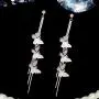 Nanafast Butterfly Long Dangle Earrings for Women & Girl Crystal Alloy Butterfly Tassel Piercing Earrings Jewelry Gift