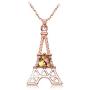 Eiffel Tower Necklace for Girls / Women - Girls Paris Jewelry - Rose Gold Paris Souvenir Gifts for Women - Champagne Paris Eiffel Tower Jewelry for Girls / Women - Valentine / Birthday Gift for Girlfriend - Mall of Style