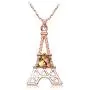 Eiffel Tower Necklace for Girls / Women - Girls Paris Jewelry - Rose Gold Paris Souvenir Gifts for Women - Champagne Paris Eiffel Tower Jewelry for Girls / Women - Valentine / Birthday Gift for Girlfriend - Mall of Style