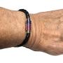 Strongest Link BI Pride Black Braided Leather Bracelet with Magnetic Clasp 7'' Inches