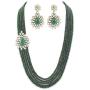 Aheli Ethnic Multi Strand Beaded Necklace Earrings Indian Bollywood Fashion Jewelry for Women