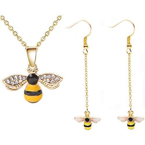 TULIP LY Rose Flower Earring Pendant Necklace Rose Vintage 3D Personalized Rose Metal Flower Necklace Beast Rose Flower Dangle Earrings Romantic Rose Jewelry Set for Women Gril Gift
