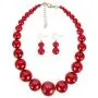KOSMOS-LI Large Style Big Imitate Pearl Strand Choker Necklace with Earrings Set