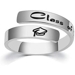 liforlove Graduation Gift Her 2021 Inspirational Ring Stainless Steel Ring Adjustable Motivational Statement Ring Gaduation Ring for Graduates Girls Boys Best Friend