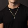 Ursteel Cross Necklace for Men, Stainless Steel Silver Black Gold Cross Pendant Necklace for Men, 16-24 Inches Box Chain