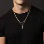 Ursteel Cross Necklace for Men, Stainless Steel Silver Black Gold Cross Pendant Necklace for Men, 16-24 Inches Box Chain Ursteel Cross Necklace for Men, Stainless Steel Silver Black Gold Cross Pendant Necklace for Men, 16-24 Inches Box Chain