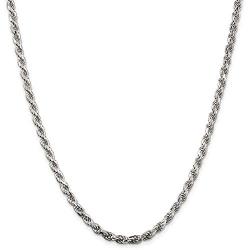 Savlano 925 Sterling Silver 3mm Solid Italian Rope Diamond Cut Twist Link Chain Necklace with Gift Box for Men & Women - Made in Italy