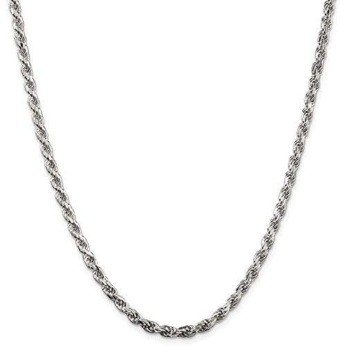 Savlano 925 Sterling Silver 3mm Solid Italian Rope Diamond Cut Twist Link Chain Necklace with Gift Box for Men & Women - Made in Italy