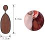 Hanpabum 4Pairs Wood Dangle Earrings Ethnic Statement Drop Earrings Stainless Steel Stud Bohemia Style Jewelry Set