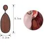 Hanpabum 4Pairs Wood Dangle Earrings Ethnic Statement Drop Earrings Stainless Steel Stud Bohemia Style Jewelry Set