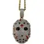 Shop-iGold Custom Gang MASK Men Women 925 Italy Gold Finish Iced Silver Charm Ice Out Pendant Stainless Steel Real 3 mm Rope Chain, Mans Jewelry, Iced Pendant, Rope Necklace 16''- 24''