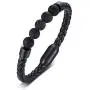 XUANPAI Personalized Custom Name Initial Lava Rock Bracelet Genuine Leather Bracelets with Magnetic Clasp XUANPAI Personalized Custom Name Initial Lava Rock Bracelet Genuine Leather Bracelets with Magnetic Clasp