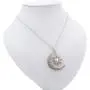 Vintage Bronze Crescent Moon and Sun Pendant Necklace Retro Style Swirl Filigree Unisex Sweater Chain Jewelry Gifts for Women Men Girls