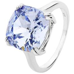 ShahGems Genuine Swarovski Crystal Rings for Women 925 Sterling Silver Swarovski Rings Jewelry Gift for Women
