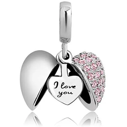 SexyMandala Heart I Love You Charms Openable Crystal Charms Dangle Bead fit for Bracelets Necklaces SexyMandala Heart I Love You Charms Openable Crystal Charms Dangle Bead fit for Bracelets Necklaces