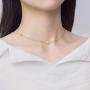 Single Pearl Pendant Choker Necklace for Women Girls S925 Sterling Silver Big Tiny 1 Pearl Strand Pendant Necklace Love Beaded Box Link Curb Chain 18'' Jewelry Set