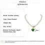 YorzAhar Love Heart Pendant Necklace, Heart of The Ocean Necklace Handpicked Pearl 7-8.5mm Pearls Strand Necklace for Women Gifts