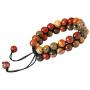 SUNYIK 8mm Round Stone Adjustable Bracelet for Unisex, Double Layers Beads Macrame Friendship Bracelets, 7''-10'' Strand