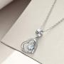 ONEFINITY Sterling Silver Cat Paw Print Necklace Opal Paw Jewelry Forever Heart Pendant Gift for Women (White Opal Cat Paw Print Necklace)