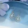 ECOLVANT Drop Earrings for Women Rainbow Moonstone Dangle Earrings Sterling Silver Earrings White Gold Plated Gemstone Hypoallergenic Earrings for Women Girls Birthday Party Fashion Silver Earrings