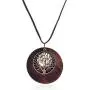 HUNO Tree of Life Pendant Necklace Long Leather Chain Statement Wooden Necklace for Women Girls Vintage Wood Jewelry