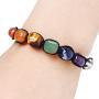 3pcs/Set 7 Chakra Lava Rock Stone Beads Yoga Reiki Healing Energy Balancing Gemstone Energy Balancing Necklace Bracelets Jewelry Set