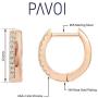 PAVOI 14K Gold Plated Sterling Silver Cubic Zirconia Huggie Hoop Earrings for Women