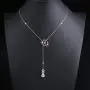 LINLIN FINE JEWELRY 925 Sterling Silver CZ Snowflake Cute Snowman Y-Shaped Lariat Necklace for Women Girls,20''