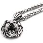 Gungneer Lion CZ Stone Necklace Pendant Stainless Steel Keel Chain Animal Accessory King Jewelry for Men Women