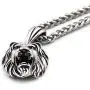 Gungneer Lion CZ Stone Necklace Pendant Stainless Steel Keel Chain Animal Accessory King Jewelry for Men Women