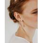 SWEETV Rose Gold Wedding Tiara Earrings Jewelry Set for Women - Bridal Tiara & Dangle Earrings with Rhinestones