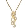 Moca Jewelry Hip Hop Iced Out Cobra Pendent 18K Gold Plated Chain Necklace for Men Women