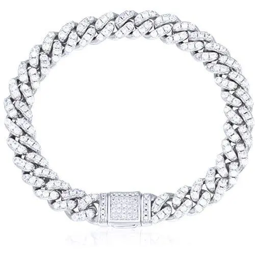8MM/10MM/12MM/ 20MM Cuban Bracelet Iced Out 18K Gold/White Plated Hip Hop Full CZ Lab Diamond Miami Cuban Link Chain Bracelet for Men and Women Valentines Day Gift 8'' Cuban Bracelet 8MM/10MM/12MM/ 20MM Cuban Bracelet Iced Out 18K Gold/White Plated Hip Hop Full CZ Lab Diamond Miami Cuban Link Chain Bracelet for Men and Women Valentines Day Gift 8'' Cuban Bracelet