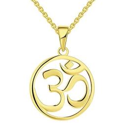 JO WISDOM Women OM Necklace,925 Sterling Silver Indian Yoga Aum Om Ohm Necklace