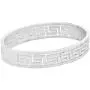 Edforce Stainless Steel Womens Greek Pattern Oval Cutout Hinged Bangle Bracelet Edforce Stainless Steel Womens Greek Pattern Oval Cutout Hinged Bangle Bracelet