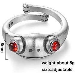 LOVECOM Real 925 Sterling Silver Frog Open Rings for Women Vintage Cute Animal Finger Ring Silver Fashion Party Jewelry Gifts