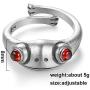 LOVECOM Real 925 Sterling Silver Frog Open Rings for Women Vintage Cute Animal Finger Ring Silver Fashion Party Jewelry Gifts