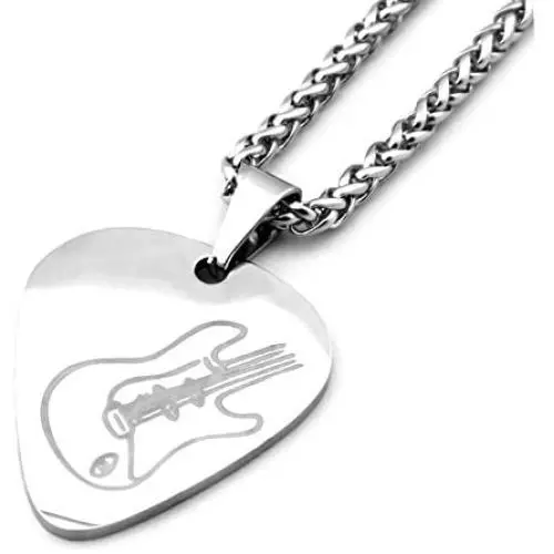 Warvik Music Miniature Acoustic Guitar Pendant Necklace Gold Color, Stainless Steel Jewelry Men Women Wheat Chain 20/28 Inch Warvik Music Miniature Acoustic Guitar Pendant Necklace Gold Color, Stainless Steel Jewelry Men Women Wheat Chain 20/28 Inch