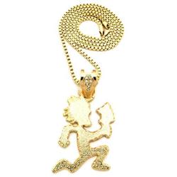 GWOOD Juggalo with Cleaver Pendant 30 Inch Long Box Link Necklace
