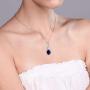 Gem Stone King Sterling Silver Oval Gemstone Birthstone & White Diamond Pendant with 18 Inch Silver Chain