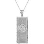 Hip Hop Jewelry 925 Sterling Silver Hundred $100 Dollar Bill Pendant Necklace (Small)