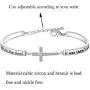 KUIYAI Footprints in The Sand Prayer Cross Bracelet Beautiful Poems Quote When You Saw Only One Set of Footprints It was Then That I Carried You Religious Jewelry Christian Gift