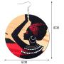 Sunssy 12Pairs African Dangle Earring Women Round Wooden Painted Earring Ethnic Style (12 Pair style 2)