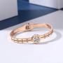 PAPAGENA Unique Design Stylish Bracelet Bangles for Women Girls Gold/Rose Gold Plated Titanium Steel Bracelets Christmas Gift