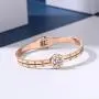 PAPAGENA Unique Design Stylish Bracelet Bangles for Women Girls Gold/Rose Gold Plated Titanium Steel Bracelets Christmas Gift