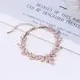WeimanJewelry Silver/Gold/Rose Gold Plated Cubic Zirconia Round CZ Marquise Bridal Charm Bracelet for Women Bride Wedding with Extended Chain