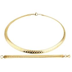 HZMAN Stainless Steel Omega Chain 8mm Solid 18 inch Necklace and 8.5 inch Bracelet Ste