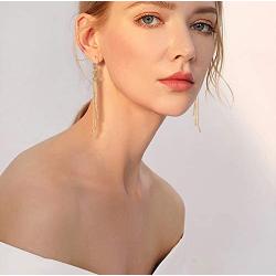ORAZIO 3 Pairs Dangle Earrings for Women Double Twist Wave Drop Long Tassel Earrings