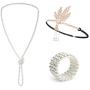 Metme 1920s Great Gatsby Accessories Set Costume Flapper Necklace Headband Bracelets for Women