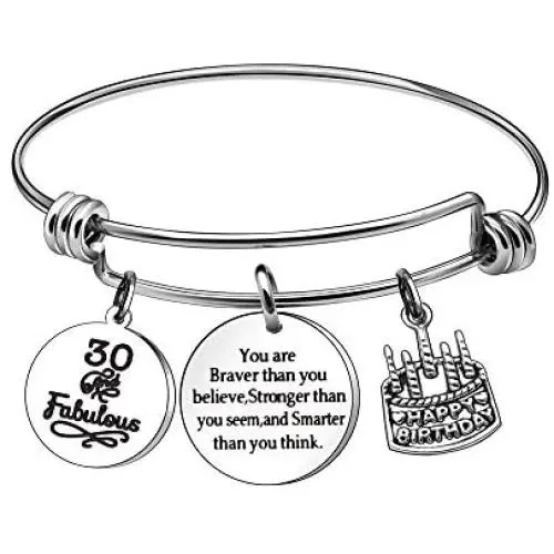KENYG 13th 16th 18th 21st 30th 35th 40th 45th 50th 55th 60th 65th Silver Charm Women Bracelets Bangles Anniversary Birthday Business Inspirational Jewelry KENYG 13th 16th 18th 21st 30th 35th 40th 45th 50th 55th 60th 65th Silver Charm Women Bracelets Bangles Anniversary Birthday Business Inspirational Jewelry